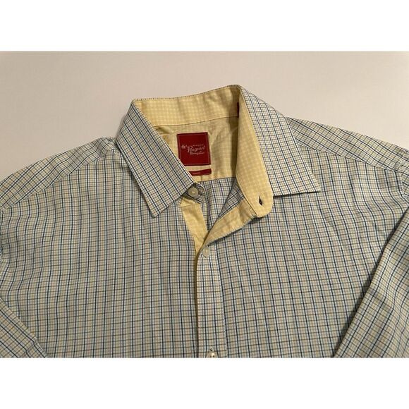 Original Penguin‎ Mens Dress Shirt 15.5 Medium Slim Fit Plaid Checkered - Picture 1 of 10